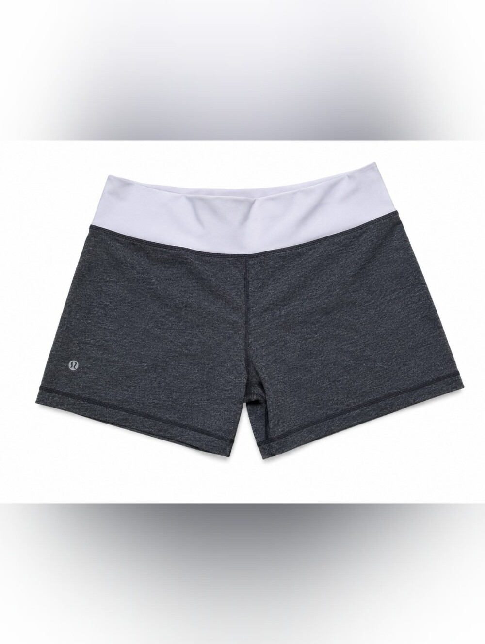 Lululemon Women's Gray Athletic Yoga Shorts White Foldover Waist Size 8